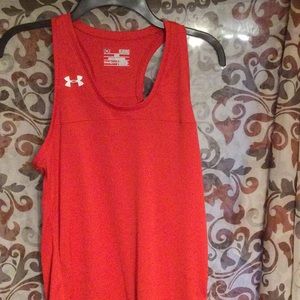 Young girls Under Armour red tank top size sm/p/ch